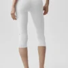 16" High-Waist Airbrush-Capri – Weiß