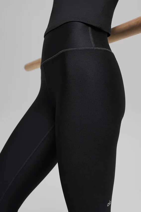 16'' High-Waist Airlift-Capri – Schwarz