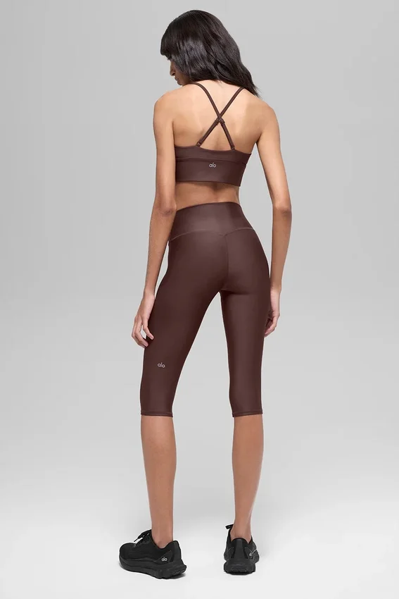 16'' High-Waist Airlift-Caprihose – Brownstone
