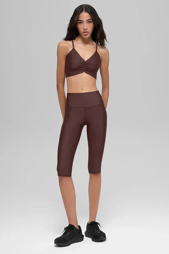 16'' High-Waist Airlift-Caprihose – Brownstone