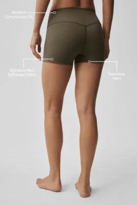3″ Alo Softsculpt High-Waist Precision Short – Olive Tree