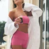 3" Alo Softsculpt Low-Rise-Shorts mit umgeschlagenem Bund – Paradise Pink