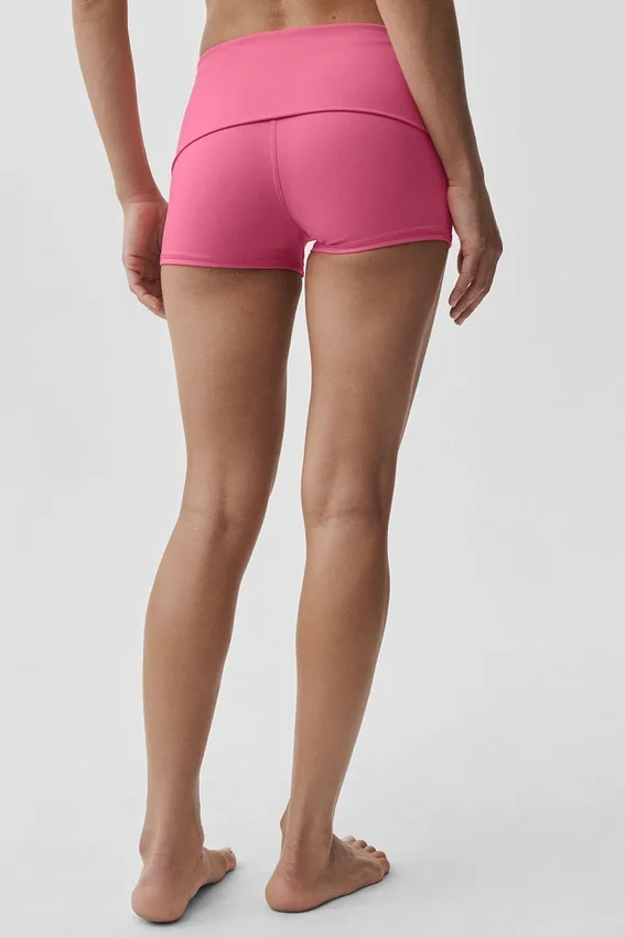 3" Alo Softsculpt Low-Rise-Shorts mit umgeschlagenem Bund – Paradise Pink