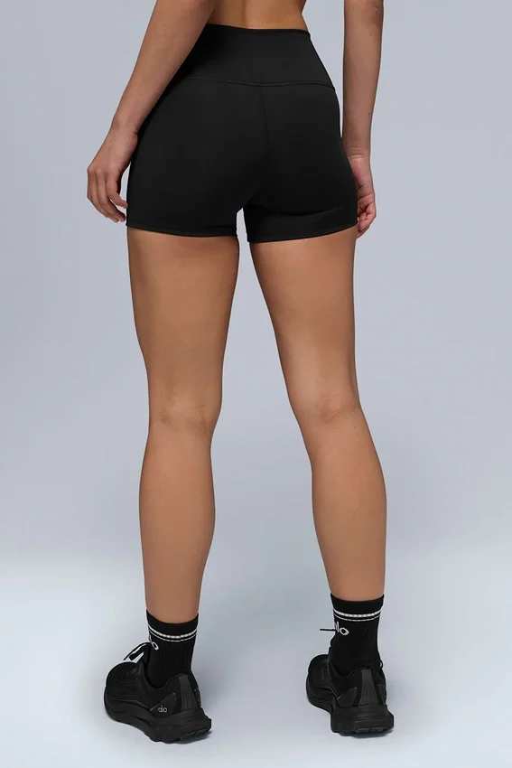 3" High-Waist Airlift Shorts – Schwarz