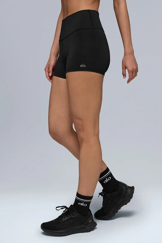3" High-Waist Airlift Shorts – Schwarz
