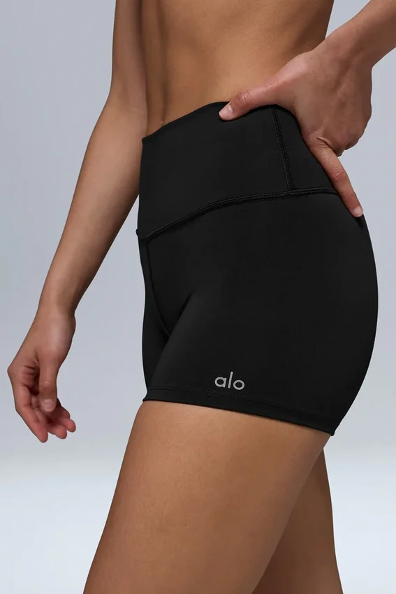 3" High-Waist Airlift Shorts – Schwarz