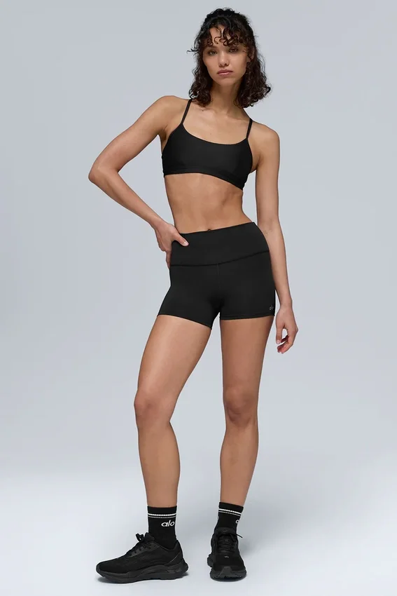 3" High-Waist Airlift Shorts – Schwarz