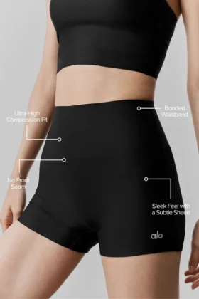 3″ High-Waist Airlift Sleek Short – Schwarz
