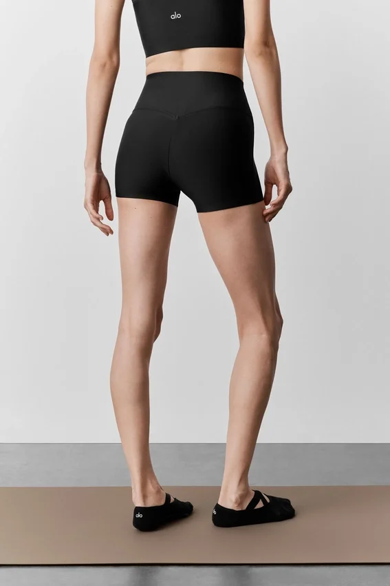 3" High-Waist Airlift Sleek Short – Schwarz