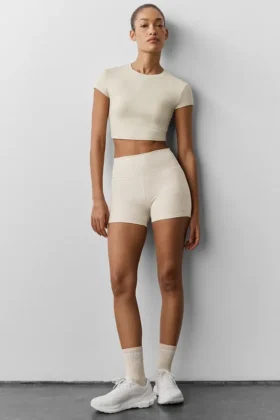 3" High-Waist Alosoft Carefree Short – Oatmeal Heather