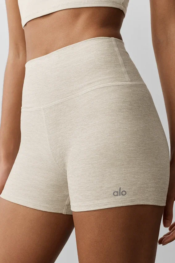 3" High-Waist Alosoft Carefree Short – Oatmeal Heather