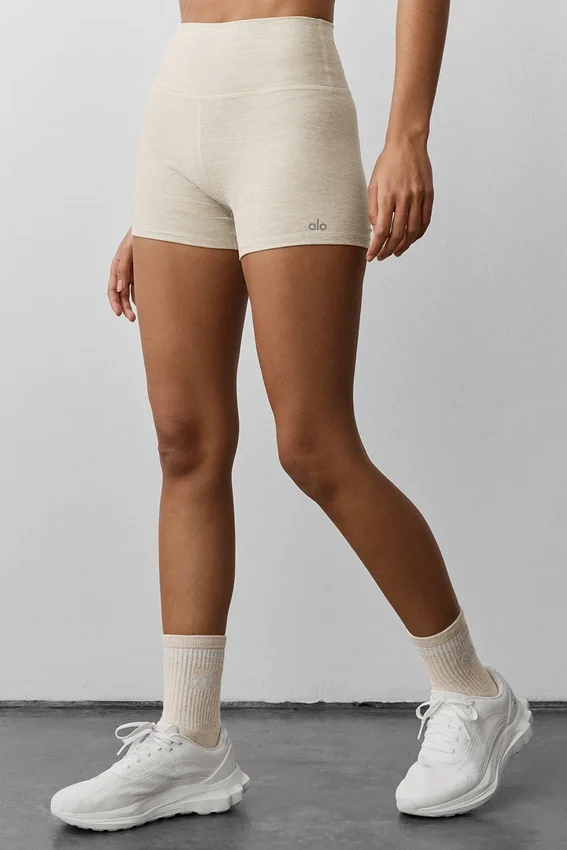 3" High-Waist Alosoft Carefree Short – Oatmeal Heather
