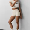 3" High-Waist Alosoft Carefree Short – Oatmeal Heather