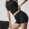 3" High-Waist Alosoft Carefree Shorts – Schwarz