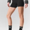 4" High-Waist Airbrush Heart Throb Shorts – Schwarz/Weiß