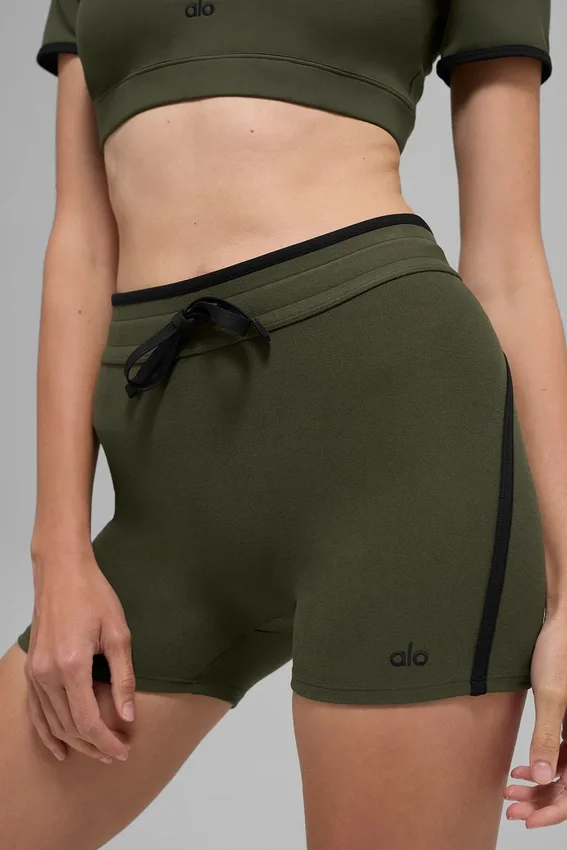 4" High-Waist Airbrush Race Pace Short – Olivgrün/Schwarz