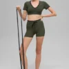 4" High-Waist Airbrush Race Pace Short – Olivgrün/Schwarz