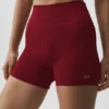 4" nahtlose Modal-Shorts mit gerippter Struktur und High-Waist-Taille – Summer Romance Red