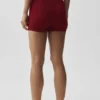 4" nahtlose Modal-Shorts mit gerippter Struktur und High-Waist-Taille – Summer Romance Red