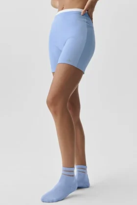 5" Airbrush Double Up Shorts – Helles Provence-Blau/Weiß