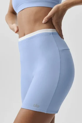 5″ Airbrush Double Up Shorts – Helles Provence-Blau/Weiß