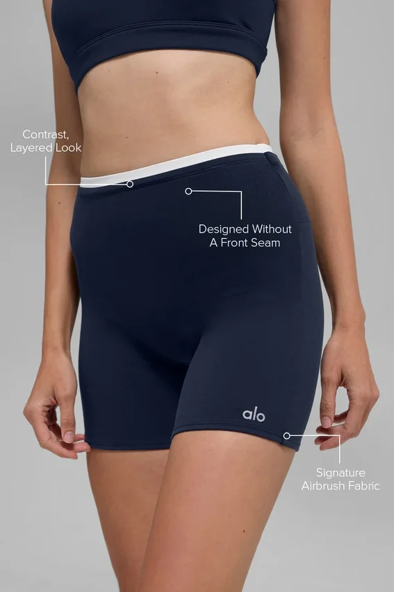 5" Airbrush Double Up Shorts – Marineblau/Weiß