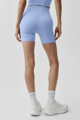 5″ Airbrush-High-Waist-Biker-Shorts – Hellprovenceblau