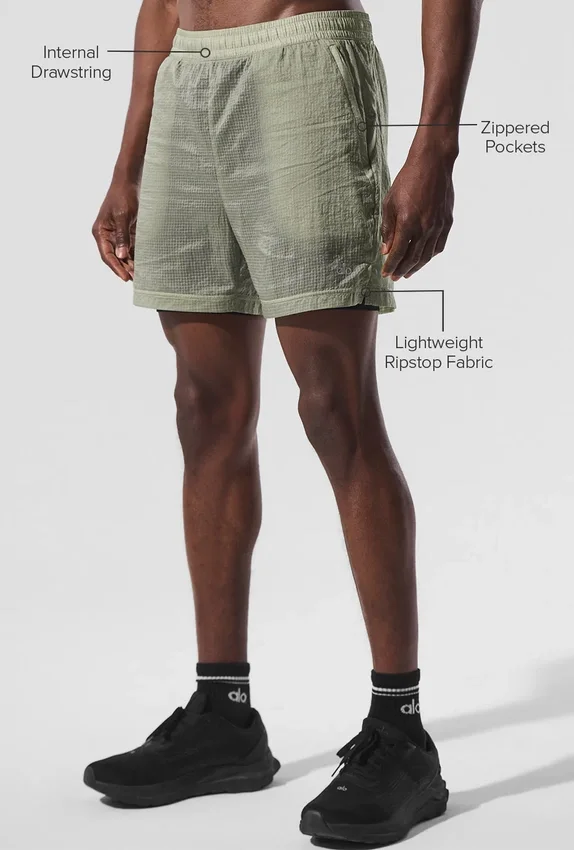 5" Game Time Ripstop 2-in-1-Shorts – Limestone/Schwarz