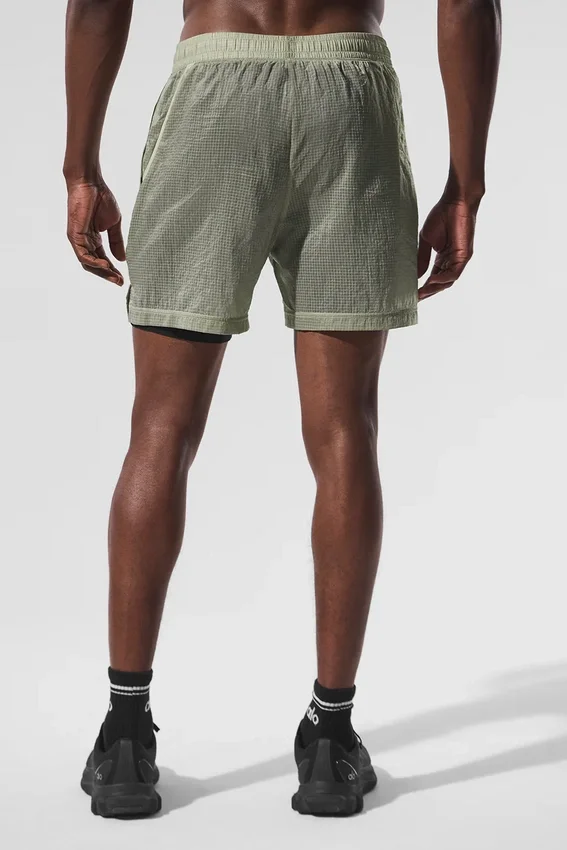 5" Game Time Ripstop 2-in-1-Shorts – Limestone/Schwarz