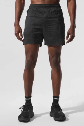 5" Game Time Ripstop 2-in-1 Shorts – Schwarz/Schwarz