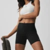 5" High-Waist Airbrush Biker Short – Schwarz