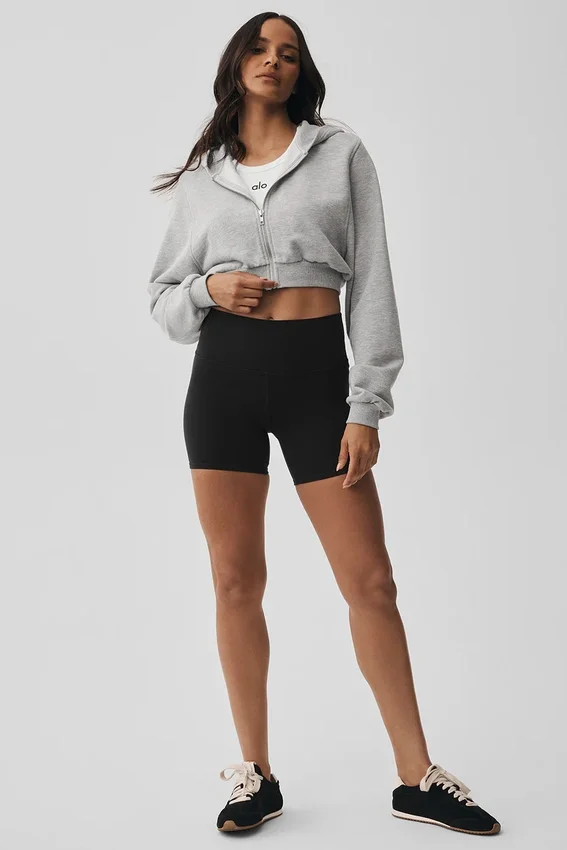 5" High-Waist Airbrush Biker Short – Schwarz