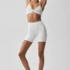 5" High-Waist Airbrush Biker Short – Weiß