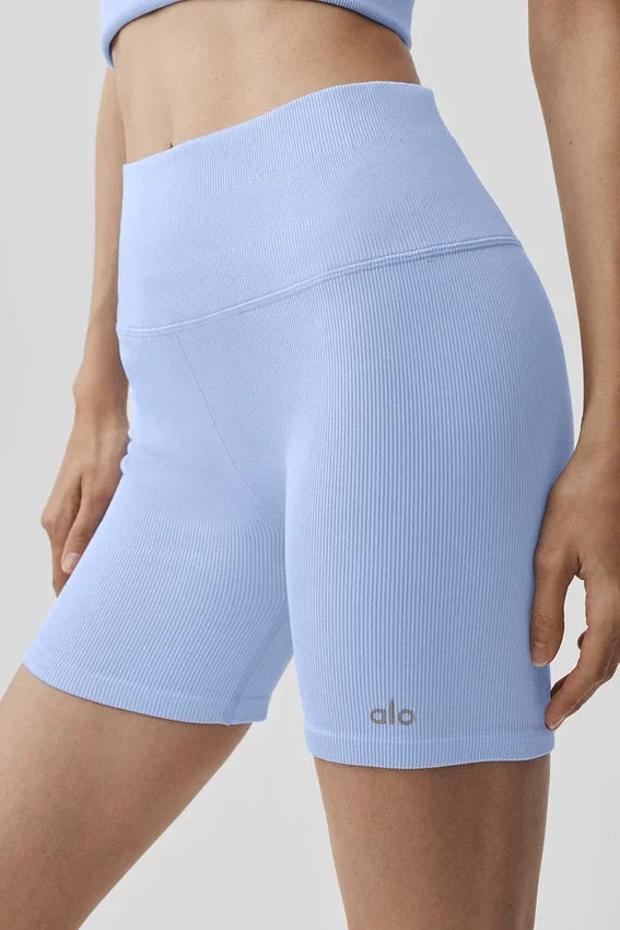 5" Nahtlose gerippte „Favorite“-Shorts – Hellblau „Provence“