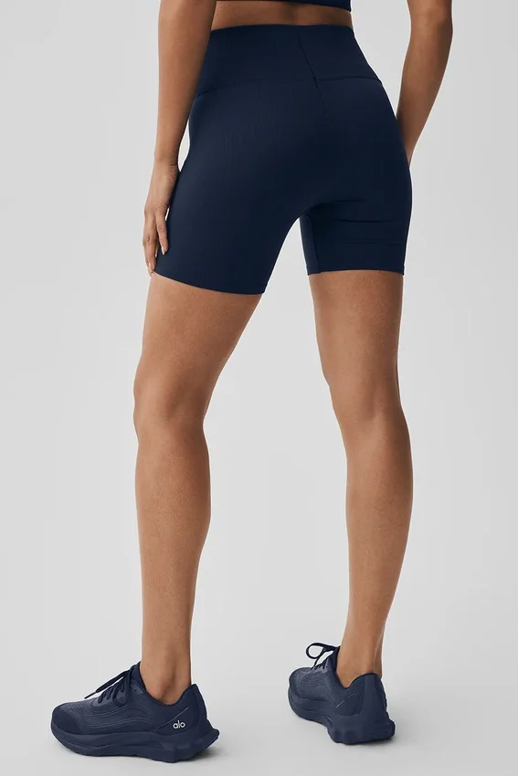 5" Nahtlose gerippte „Favorite“-Shorts – Navy