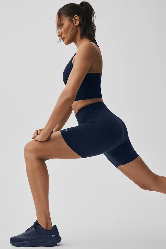 5" Nahtlose gerippte „Favorite“-Shorts – Navy