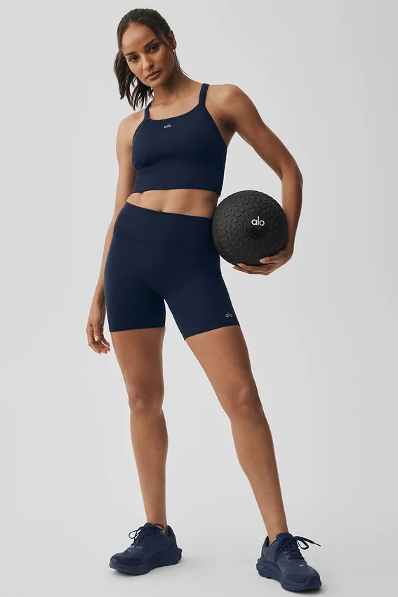 5" Nahtlose gerippte „Favorite“-Shorts – Navy