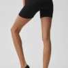 5" Nahtlose gerippte „Favorite“-Shorts – Schwarz