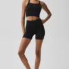 5" Nahtlose gerippte „Favorite“-Shorts – Schwarz