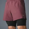 5" Revival 2-in-1 Shorts – Burgunder-Trüffel/Schwarz