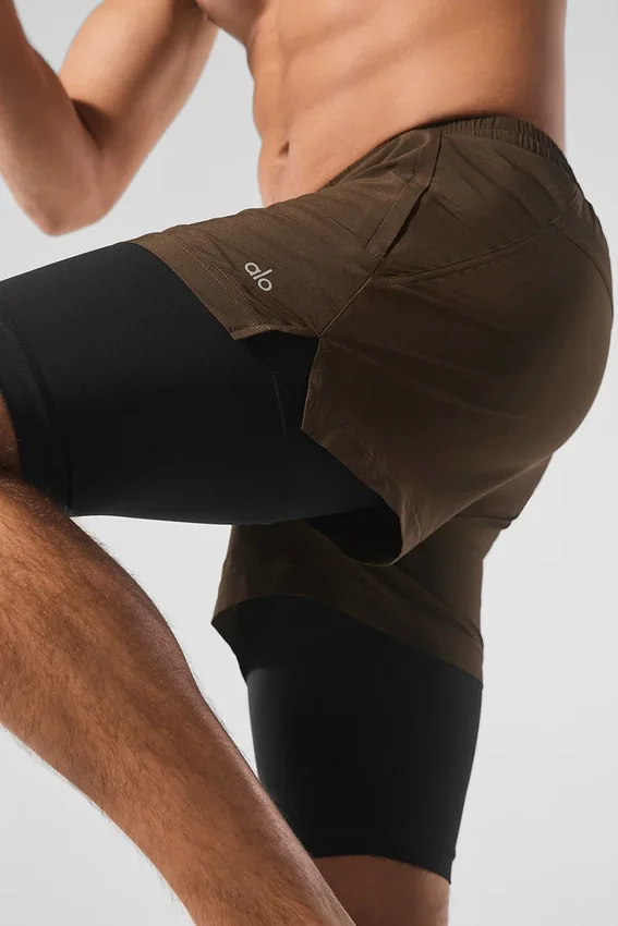 5" Revival 2-in-1-Shorts – Espresso/Schwarz