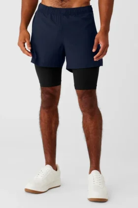 5" Revival 2-in-1-Shorts – Marineblau/Schwarz