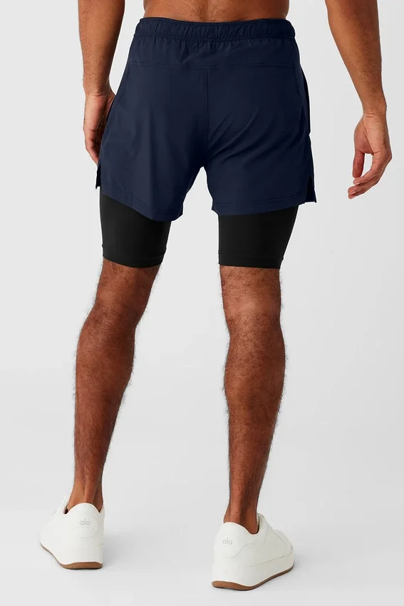 5" Revival 2-in-1-Shorts – Marineblau/Schwarz