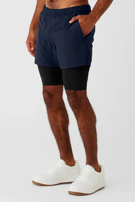 5" Revival 2-in-1-Shorts – Marineblau/Schwarz