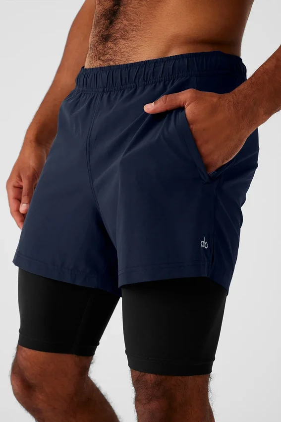 5" Revival 2-in-1-Shorts – Marineblau/Schwarz