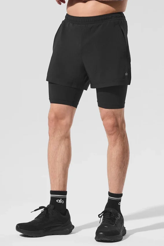 5" Revival 2-in-1 Shorts – Schwarz/Schwarz