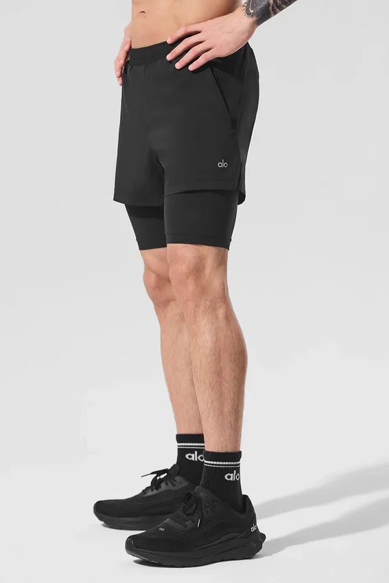 5" Revival 2-in-1 Shorts – Schwarz/Schwarz