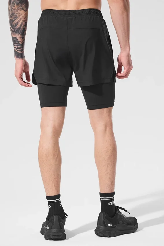 5" Revival 2-in-1 Shorts – Schwarz/Schwarz