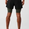 5" Revival 2-in-1-Shorts – Schwarz/Stealth-Grün