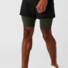 5" Revival 2-in-1-Shorts – Schwarz/Stealth-Grün